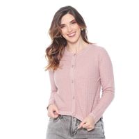 Chaleco Manga Larga Abotonada Escote Redondo