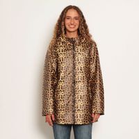 Chaqueta Animal Print Impermeable Manga Larga Con Capucha