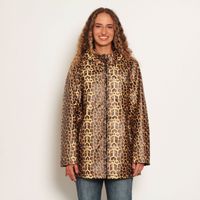 Chaqueta Animal Print Impermeable Manga Larga Con Capucha