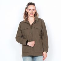 Chaqueta Manga Larga Abotonada En El Delantero Y Bolsillos