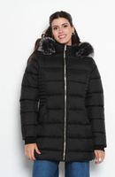 Parka Manga Larga Con   Capucha Y Cierre En Delantero