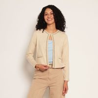 Chaleco Manga Larga Abierto En Delantero