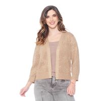 Chaleco Abierto Manga 3/4 Con Textura