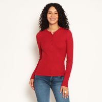 Polera Manga Larga Abotonada En Delantero