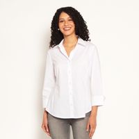 Blusa Manga 3/4 Abotonada En Delantero Y Aplicacion En Strass