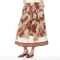 Falda Larga Estampada Preina  Basica