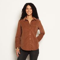 Blusa Manga Larga Cotele Abotonada En Delantero Con Bolsillo