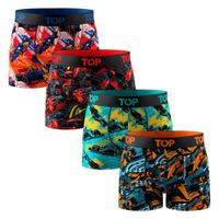 Bóxer Medio Niño Algodón Pack 4 Motores C1 TOP