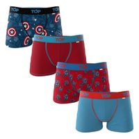 Boxer Niño Algodón Marvel Pack 4 C2 Capitán América Top
