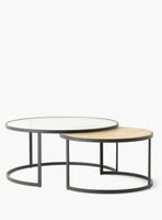 Mesa Lexington anidada Roble/Vidrio