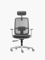 Silla Oficina Lotto con cabecero Gris Claro