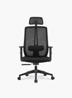 Silla Oficina One con cabecero Negro