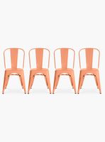 Pack 4 Sillas Tolix Asiento Metal Coral