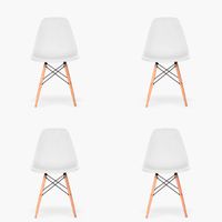 Pack 4 Sillas Comedor Eames DSW Blanco