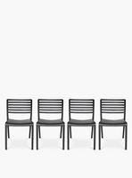 Pack 4 Sillas Plástico Terraza Barcelona Negro