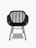 Silla Comedor c/brazo ratan sintetico Creta Negro