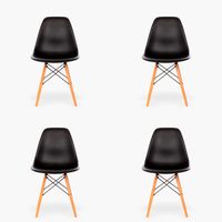 Pack 4 Sillas comedor Eames DSW Negro