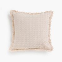 Funda Cojín Algodón Panal 45x45 Crudo