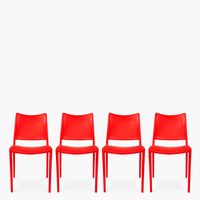 Pack 4 Sillas Plástico Terraza Todi Rojo