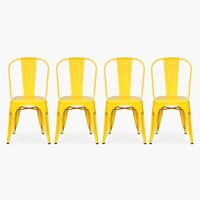 Pack 4 Sillas Tolix Asiento Metal Amarillo