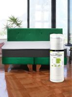 Cama Europea Zen Roller Colchon Comprimido 2 Plazas Tela Verde