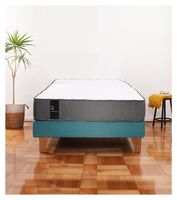 Cama Europea Zen Best 1.5 Plaza Colchon Resortes Base Dividida Tela Turquesa