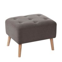 Pouf Lyon Lino Gris Oscuro