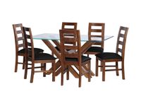 Juego De Comedor Merida 6 Sillas Granada  Pu Negro