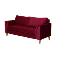 Sofá Milan 2C Tela Velvet Burdeo Con Asiento de Resortes Pocket