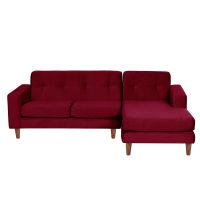 Sofa Chaiselong Der Salerno Tela Velvet Burdeo