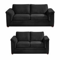 LIVING ANCONA 3-2 TELA  VELVET  NEGRO