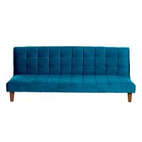 FUTON TURIN TELA VELVET AZUL PETROLEO