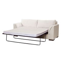 Sofá Cama Milan 2PL Lino Blanco Con Asiento de Resortes Pocket