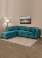 SECCIONAL PADUA IZQ TELA VELVET AZUL PETROLEO