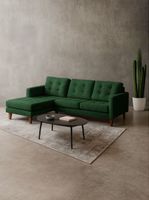 Sofa Chaiselong Izq Napoles Tela  Velvet  Verde