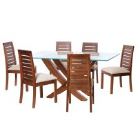 Juego De Comedor Alicante 6 Sillas Tenerife Lino Blanco