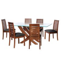 Juego De Comedor Alicante 6 Sillas Tenerife Pu Negro
