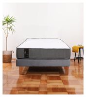 Cama Europea Zen Best 1.5 Plaza Colchon Resortes Base Dividida Tela Gris