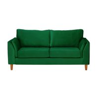 Sofá Milan 2C Tela Velvet Verde Con Asiento de Resortes Pocket
