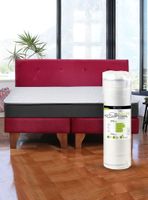 Cama Europea Zen Roller Colchon Comprimido 2 Plazas Tela Burdeo