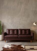 SOFA NAPOLES 3C CUERO KENTUCKY CAFE MORO