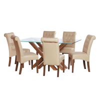 Juego De Comedor Merida 6 Sillas Oviedo Pu Beige