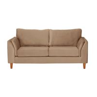 Sofá Milan 2C Tela Velvet Beige Con Asiento de Resortes Pocket