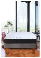 Cama Europea Zen Pro Colchon Resortes 1.5 Plaza Base Dividida Tela Gris