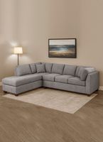 SECCIONAL PADUA IZQ TELA VELVET GRIS