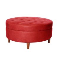 Pouf Paris  Cuero Kentucky Rojo