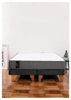 Cama Europea Zen Best 2 Plazas Colchon Resortes Base Dividida Tela Negro