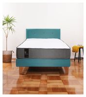 Cama Europea Zen Best 1.5 Plaza Colchon Resortes Base Dividida + Respaldo Tela Turquesa