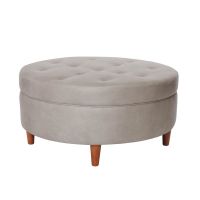 Pouf Paris  Cuero Kentucky Gris