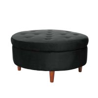 Pouf Paris Tela Velvet Negro